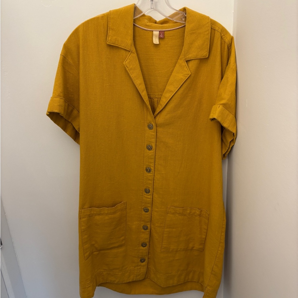 Mustard Yellow Short Sleeve Blouse